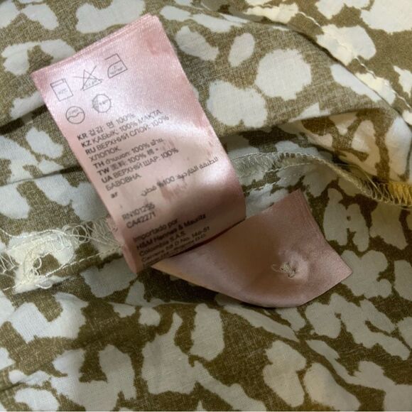 LOVE STORIES x H&M Tiered Beach Tunic Oversized Mini Dress Khaki Leopard Small - Picture 9 of 9